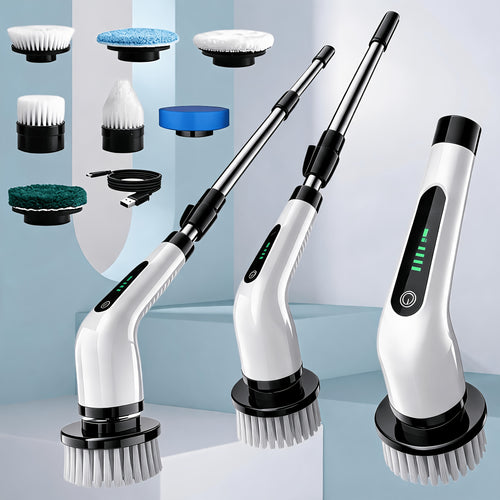 Cordless Electric Spin Brush – 7 Heads, 2-Speed