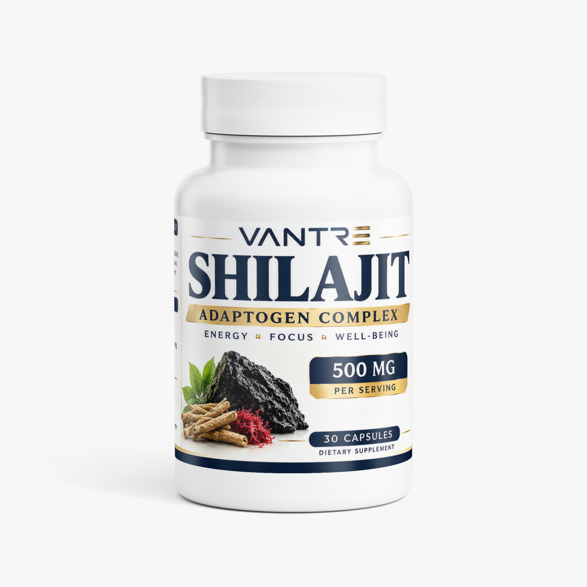 Shilajit Adaptogen Complex – Shilajit, Ashwagandha, Tongkat Ali & Sea Moss – 30 Capsules