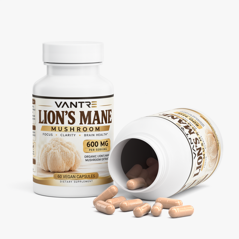 Lion’s Mane Mushroom Capsules – Organic Lion’s Mane Supplement, 60 Vegan Capsules, 400mg