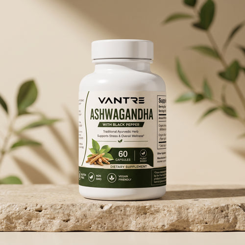 Organic Ashwagandha 650mg with Black Pepper – 60 Capsules | Dietary Supplement