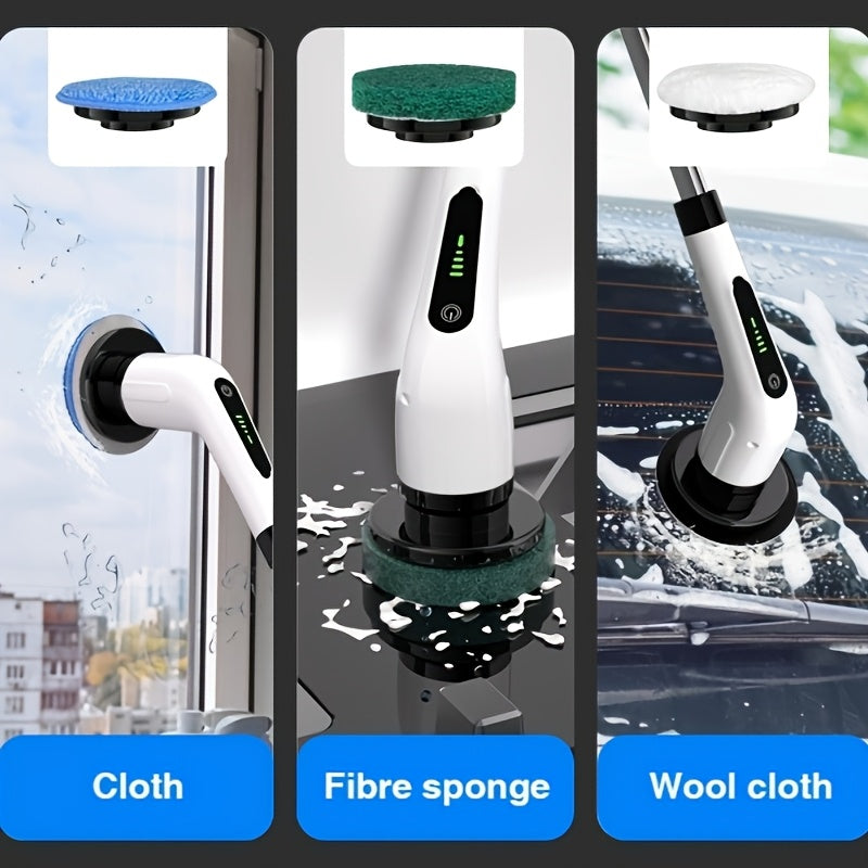 Cordless Electric Spin Brush – 7 Heads, 2-Speed