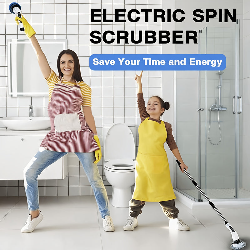 Cordless Electric Spin Brush – 7 Heads, 2-Speed