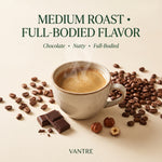 Vitality Mushroom Coffee – Medium Roast with Organic Lion’s Mane & Chaga | 12 oz Ground Coffee