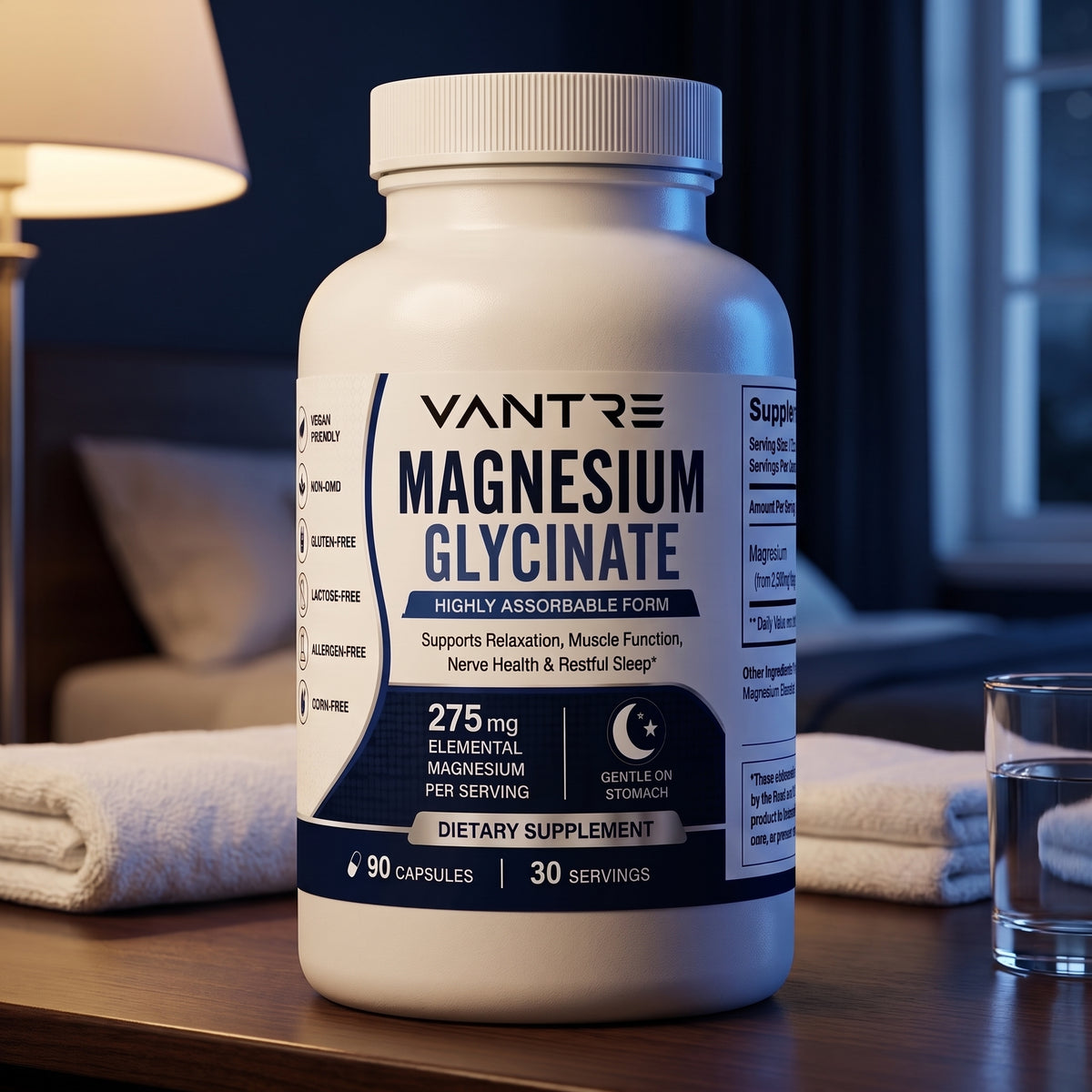 Magnesium Glycinate 275mg – 90 Capsules | Dietary Supplement