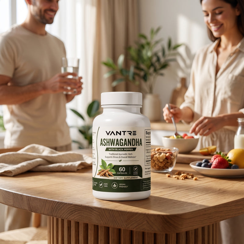 Organic Ashwagandha 650mg with Black Pepper – 60 Capsules | Dietary Supplement