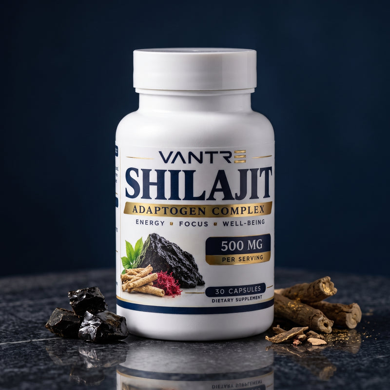 Shilajit Adaptogen Complex – Shilajit, Ashwagandha, Tongkat Ali & Sea Moss – 30 Capsules