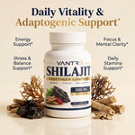 Shilajit Adaptogen Complex – Shilajit, Ashwagandha, Tongkat Ali & Sea Moss – 30 Capsules