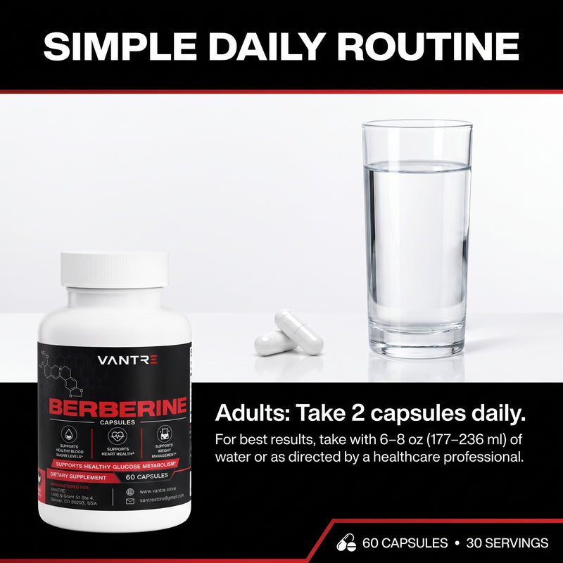 Berberine HCl Capsules – 60 Count Dietary Supplement