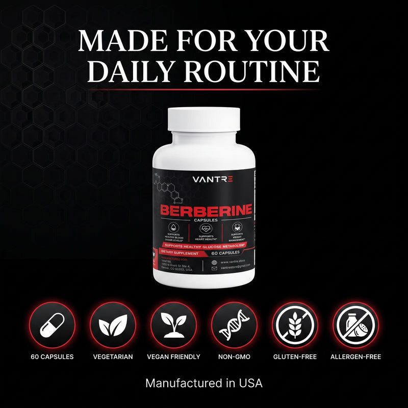 Berberine HCl Capsules – 60 Count Dietary Supplement