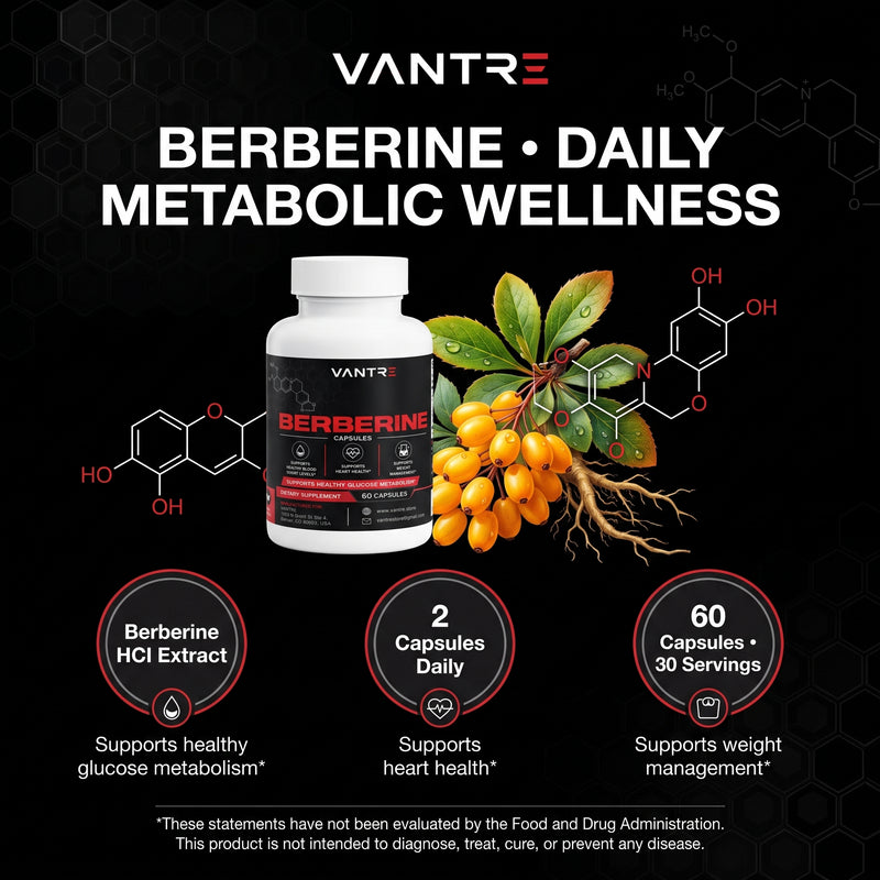 Berberine HCl Capsules – 60 Count Dietary Supplement
