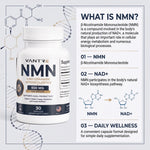 NMN 500mg Capsules – β-Nicotinamide Mononucleotide, 30 Capsules, NAD+ & Cellular Wellness Support