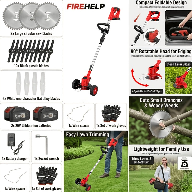 Portable Electric Lawn Mower – Cordless & Rechargeable